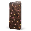 Cute Watercolor Flowers over Brown iPhone 6/6s or 6/6s Plus 2-Piece Hybrid INK-Fuzed Case