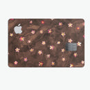 Cute Watercolor Flowers over Brown - Premium Protective Decal Skin-Kit for the Apple Credit Card