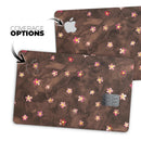 Cute Watercolor Flowers over Brown - Premium Protective Decal Skin-Kit for the Apple Credit Card