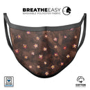 Cute Watercolor Flowers over Brown - Made in USA Mouth Cover Unisex Anti-Dust Cotton Blend Reusable & Washable Face Mask with Adjustable Sizing for Adult or Child
