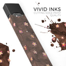 Cute Watercolor Flowers over Brown - Premium Decal Protective Skin-Wrap Sticker compatible with the Juul Labs vaping device