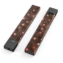 Cute Watercolor Flowers over Brown - Premium Decal Protective Skin-Wrap Sticker compatible with the Juul Labs vaping device