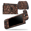 Cute Watercolor Flowers over Brown - Skin Wrap Decal for Nintendo Switch Lite Console & Dock - 3DS XL - 2DS - Pro - DSi - Wii - Joy-Con Gaming Controller