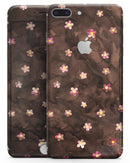 Cute Watercolor Flowers over Brown - Skin-kit for the iPhone 8 or 8 Plus
