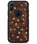Cute Watercolor Flowers over Brown - iPhone X OtterBox Case & Skin Kits