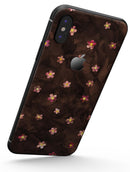 Cute Watercolor Flowers over Brown - iPhone X Skin-Kit