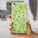Cute Watercolor Flowers over Green iPhone 6/6s or 6/6s Plus 2-Piece Hybrid INK-Fuzed Case