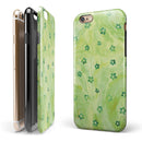 Cute Watercolor Flowers over Green iPhone 6/6s or 6/6s Plus 2-Piece Hybrid INK-Fuzed Case