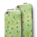 Cute Watercolor Flowers over Green iPhone 6/6s or 6/6s Plus 2-Piece Hybrid INK-Fuzed Case