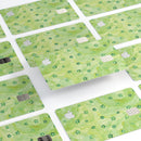 Cute Watercolor Flowers over Green - Premium Protective Decal Skin-Kit for the Apple Credit Card