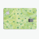 Cute Watercolor Flowers over Green - Premium Protective Decal Skin-Kit for the Apple Credit Card