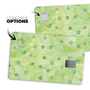 Cute Watercolor Flowers over Green - Premium Protective Decal Skin-Kit for the Apple Credit Card