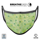Cute Watercolor Flowers over Green - Made in USA Mouth Cover Unisex Anti-Dust Cotton Blend Reusable & Washable Face Mask with Adjustable Sizing for Adult or Child