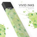 Cute Watercolor Flowers over Green - Premium Decal Protective Skin-Wrap Sticker compatible with the Juul Labs vaping device