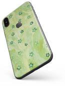 Cute Watercolor Flowers over Green - iPhone X Skin-Kit