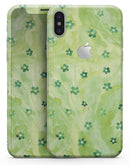 Cute Watercolor Flowers over Green - iPhone X Skin-Kit