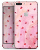 Cute Watercolor Flowers over Pink - Skin-kit for the iPhone 8 or 8 Plus
