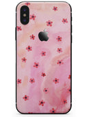 Cute Watercolor Flowers over Pink - iPhone X Skin-Kit