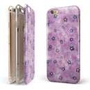 Cute Watercolor Flowers over Purple iPhone 6/6s or 6/6s Plus 2-Piece Hybrid INK-Fuzed Case