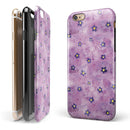 Cute Watercolor Flowers over Purple iPhone 6/6s or 6/6s Plus 2-Piece Hybrid INK-Fuzed Case
