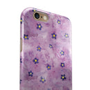 Cute Watercolor Flowers over Purple iPhone 6/6s or 6/6s Plus 2-Piece Hybrid INK-Fuzed Case