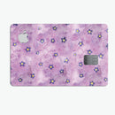 Cute Watercolor Flowers over Purple - Premium Protective Decal Skin-Kit for the Apple Credit Card