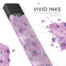 Cute Watercolor Flowers over Purple - Premium Decal Protective Skin-Wrap Sticker compatible with the Juul Labs vaping device