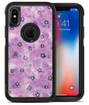 Cute Watercolor Flowers over Purple - iPhone X OtterBox Case & Skin Kits