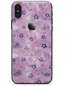 Cute Watercolor Flowers over Purple - iPhone X Skin-Kit
