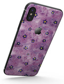 Cute Watercolor Flowers over Purple - iPhone X Skin-Kit