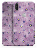 Cute Watercolor Flowers over Purple - iPhone X Skin-Kit
