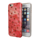 Cute Watercolor Flowers over Red iPhone 6/6s or 6/6s Plus 2-Piece Hybrid INK-Fuzed Case