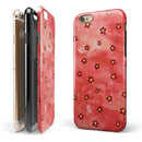 Cute Watercolor Flowers over Red iPhone 6/6s or 6/6s Plus 2-Piece Hybrid INK-Fuzed Case