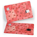Cute Watercolor Flowers over Red - Premium Protective Decal Skin-Kit for the Apple Credit Card