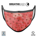 Cute Watercolor Flowers over Red - Made in USA Mouth Cover Unisex Anti-Dust Cotton Blend Reusable & Washable Face Mask with Adjustable Sizing for Adult or Child