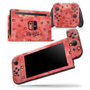 Cute Watercolor Flowers over Red - Skin Wrap Decal for Nintendo Switch Lite Console & Dock - 3DS XL - 2DS - Pro - DSi - Wii - Joy-Con Gaming Controller