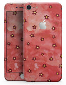 Cute Watercolor Flowers over Red - Skin-kit for the iPhone 8 or 8 Plus