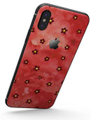 Cute Watercolor Flowers over Red - iPhone X Skin-Kit