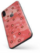 Cute Watercolor Flowers over Red - iPhone X Skin-Kit
