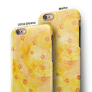 Cute Watercolor Flowers over Yellow iPhone 6/6s or 6/6s Plus 2-Piece Hybrid INK-Fuzed Case