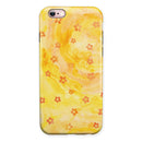 Cute Watercolor Flowers over Yellow iPhone 6/6s or 6/6s Plus 2-Piece Hybrid INK-Fuzed Case
