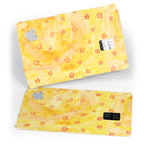 Cute Watercolor Flowers over Yellow - Premium Protective Decal Skin-Kit for the Apple Credit Card
