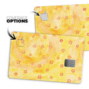 Cute Watercolor Flowers over Yellow - Premium Protective Decal Skin-Kit for the Apple Credit Card