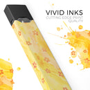 Cute Watercolor Flowers over Yellow - Premium Decal Protective Skin-Wrap Sticker compatible with the Juul Labs vaping device