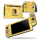 Cute Watercolor Flowers over Yellow - Skin Wrap Decal for Nintendo Switch Lite Console & Dock - 3DS XL - 2DS - Pro - DSi - Wii - Joy-Con Gaming Controller