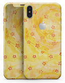 Cute Watercolor Flowers over Yellow - iPhone X Skin-Kit