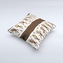 Dancing Aztec Masked Cave-Men ink-Fuzed Decorative Throw Pillow