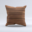 Dark-Grained Wood Planks V4 ink-Fuzed Decorative Throw Pillow