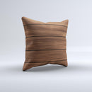 Dark-Grained Wood Planks V4 ink-Fuzed Decorative Throw Pillow
