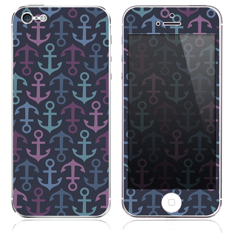 Dark Coral Anchors Print Skin for the iPhone 3gs, 4/4s, 5, 5s or 5c